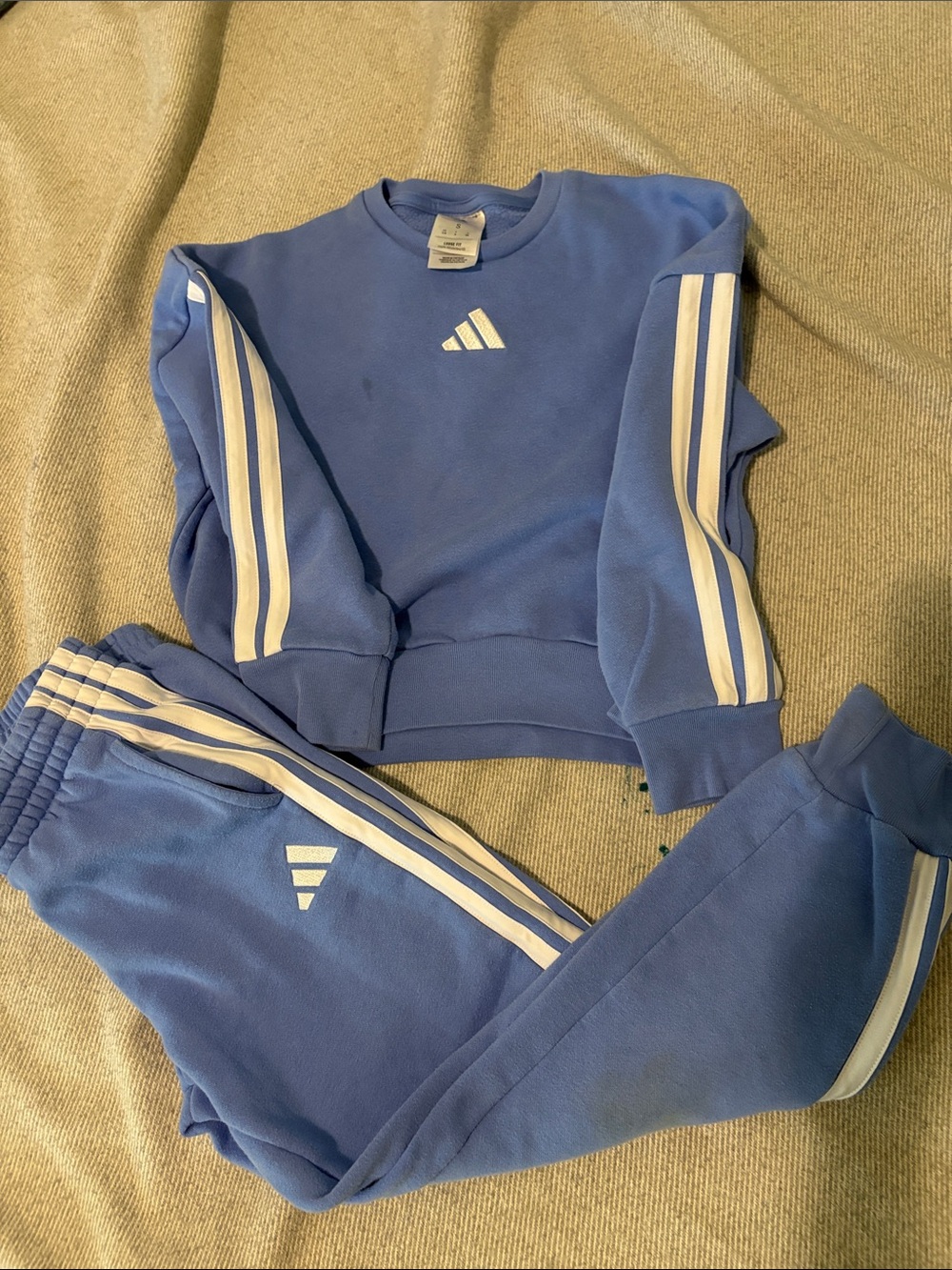 Adidas Kids Blue 2-Piece Sweatshirt & Joggers “loose fit”  Set s8